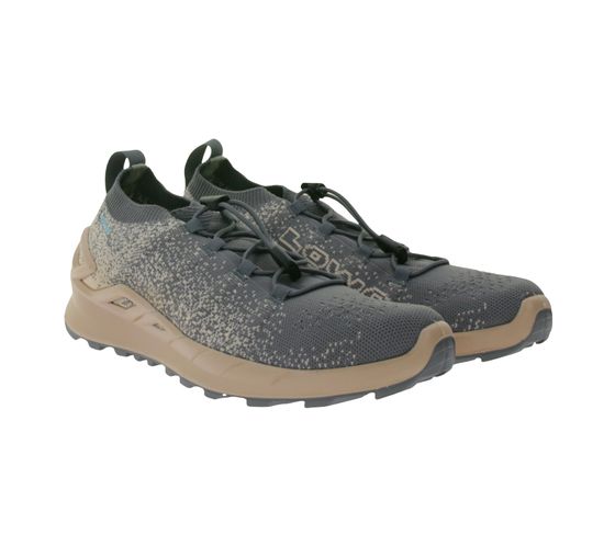 LOWA Sneaker Running Shoes Fusion Low Women's City Shoes with Sock Fit and LOWA DynaPU Midsole 320415-9707 Gray/Pink