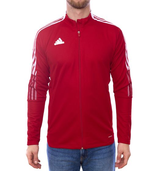 Giacca da allenamento adidas TIRO 21 da uomo, giacca da calcio sostenibile, giacca sportiva, abbigliamento fitness GM7308 rosso