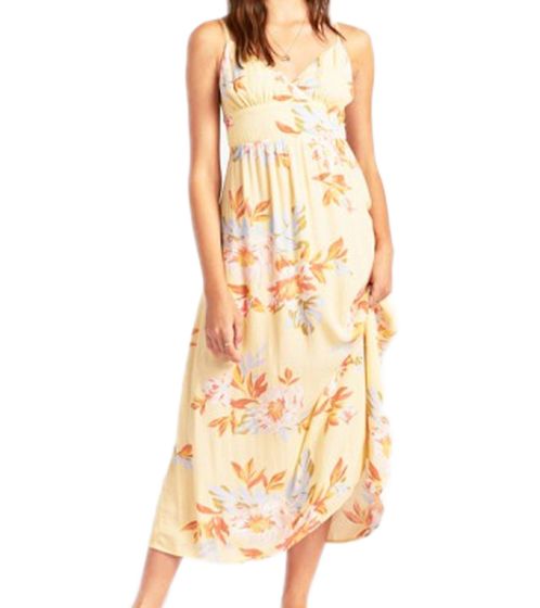 BILLABONG Honey women's summer dress with floral all-over print midi dress, light everyday dress W3DR33 BIP1 992 yellow