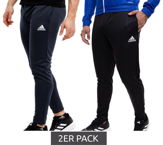 Confezione da 2 pantaloni da jogging da uomo adidas Entrada 22 pantaloni fitness pantaloni da presentazione sostenibili con pantaloni sportivi AEROREADY HC033 blu scuro o nero