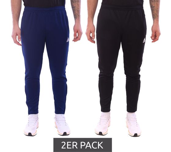 Pack de 2 pantalones de chándal adidas Entrada 22 para hombre, pantalones de fitness, pantalones de presentación sostenibles con pantalón deportivo AEROREADY HC033, azul oscuro o negro