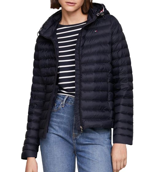 Chaqueta de plumón para mujer Tommy Hilfiger Heritage LW, chaqueta acolchada hecha de plumón auténtico, chaqueta de entretiempo WW0WW34299DW5 azul