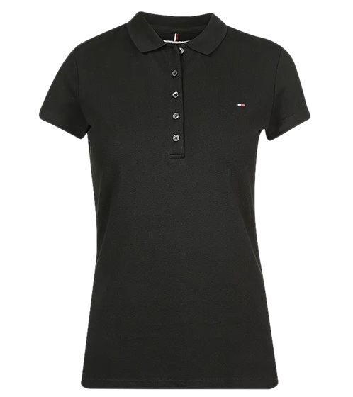 Tommy Hilfiger New Chiara polo da donna in cotone a maniche corte nera