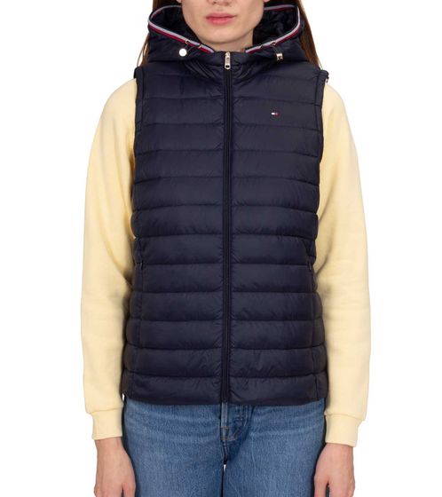 Tommy Hilfiger Heritage LW piumino da donna gilet trapuntato in vera piuma gilet di transizione WW0WW34301DW5 blu