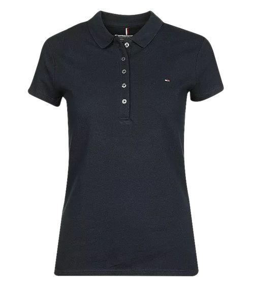 Tommy Hilfiger New Chiara polo de mujer camisa de algodón camisa de manga corta azul