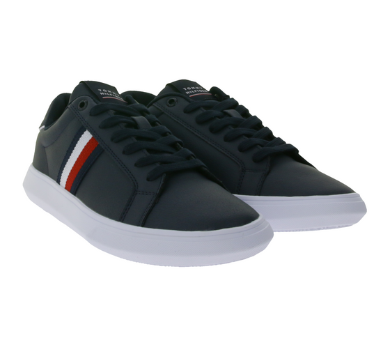 Tommy Hilfiger Herren stylische Alltags-Schuhe mit Echtleder-Anteil City-Schuhe FM0FM04732 DW5 Dunkelblau