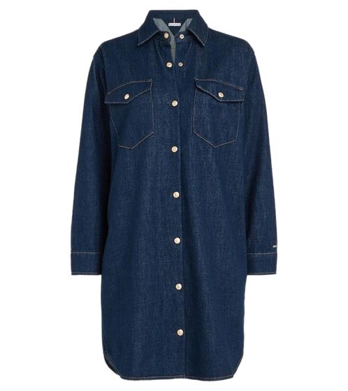 Tommy Hilfiger Nala Abito in denim da donna Mini abito con colletto Kent Abito camicia in jeans WW0WW39065 1BJ Blu