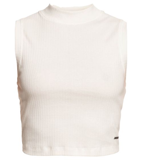 Canotta estiva da donna ROXY Spring Muse con collo alto in cotone ERJKT03763 WBK0 bianco