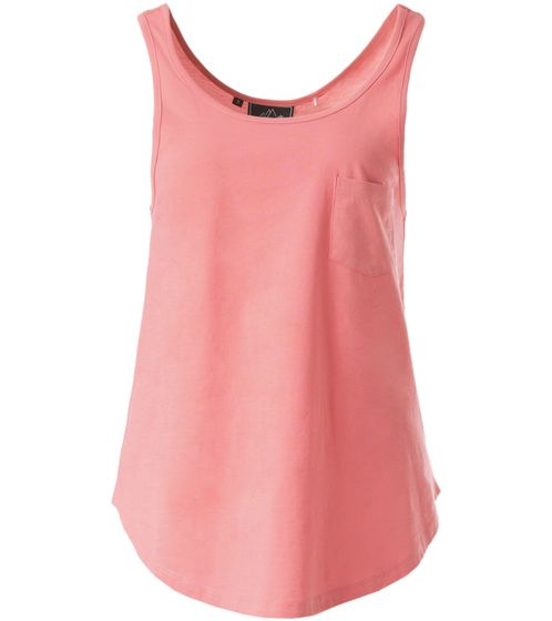 LAKEVILLE MOUNTIN women's tank top, elegant shirt made of pure cotton with breast pocket, everyday top LVM110132-579 pink