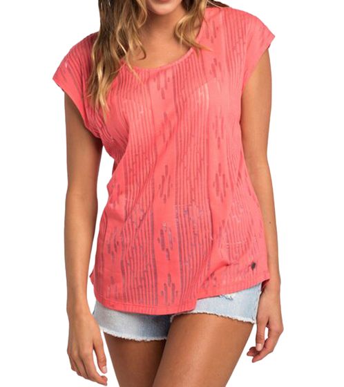 RIP CURL Moon women's short-sleeved shirt, fashionable cotton shirt GTEUS4 3899 Pink