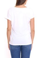 T-shirt da donna AjC con varie stampe, maglia estiva a maniche corte, cotone menta, rosa o bianco