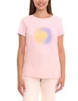 T-shirt da donna AjC con varie stampe, maglia estiva a maniche corte, cotone menta, rosa o bianco