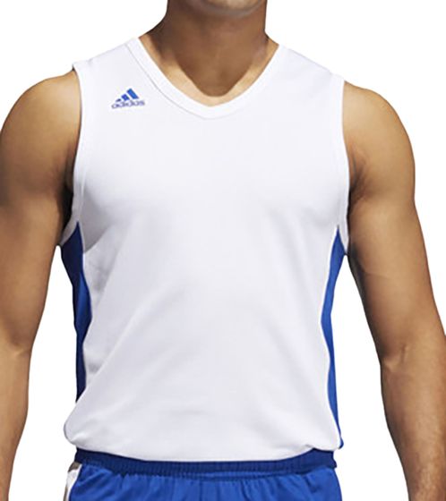 Débardeur en jersey de basket-ball recyclé pour homme adidas N3XT L3V3L Prime Game Jersey FR9434 Blanc/Bleu