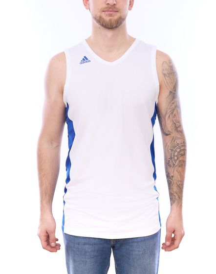 Canotta in jersey da basket da uomo adidas N3XT L3V3L Prime Game Jersey riciclata FR9434 Bianco/Blu