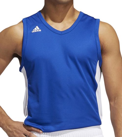 Canotta in jersey da basket da uomo adidas N3XT L3V3L Prime Game Jersey riciclata FR9424 Blu/Bianco