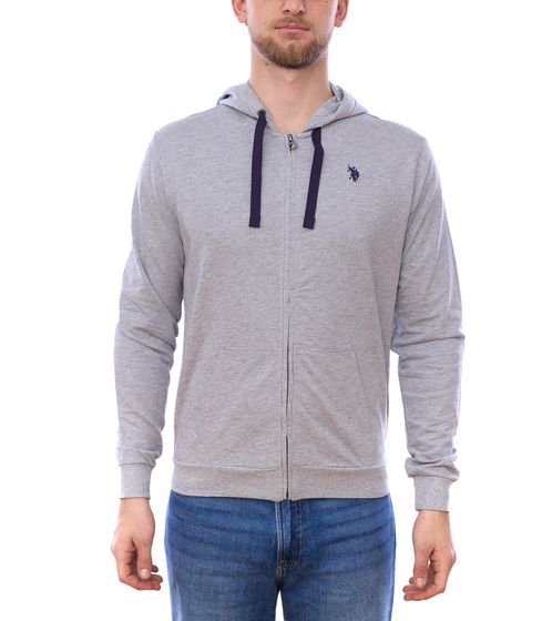 U.S. POLO ASSN. Herren Sweat-Jacke mit Kapuze Baumwoll-Jacke Pullover 162 62510 52191 282 Grau