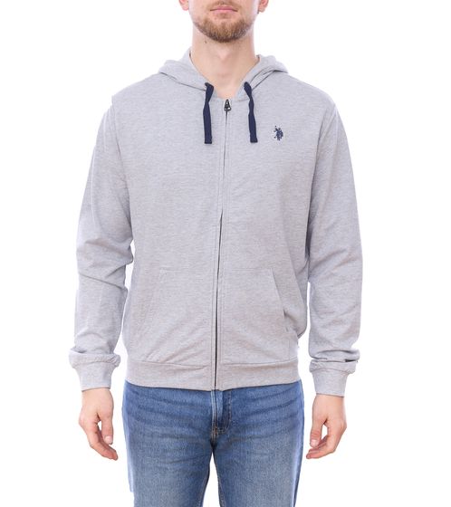 U.S. POLO ASSN. Giacca in felpa da uomo con cappuccio giacca in cotone 162 61180 52191 188 grigio chiaro