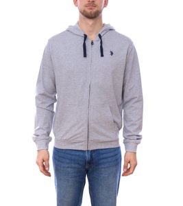 U.S. POLO ASSN. Herren Sweat-Jacke mit Kapuze Baumwoll-Jacke Pullover 162 61180 52191 188 Hellgrau