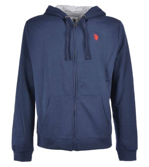 U.S. POLO ASSN. Men's sweat jacket with hood, cotton jacket 162 61180 52191 177 blue