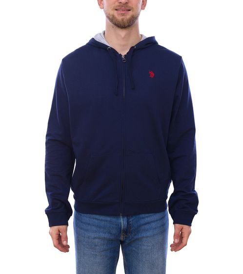 U.S. POLO ASSN. Herren Sweat-Jacke mit Kapuze Baumwoll-Jacke Pullover 162 61180 52191 177 Blau