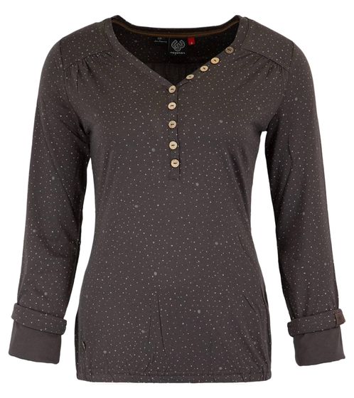 ragwear Pinch women's fashionable long-sleeved shirt with Y-neck everyday sweater 2221-25004 6022 brown