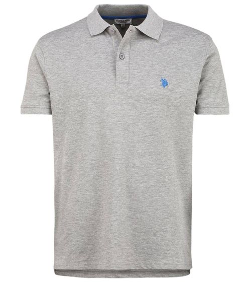 U.S. POLO ASSN. Polo de hombre camisa básica camisa de algodón camisa de manga corta 197 61092 52520 187 gris/azul