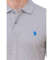 U.S. POLO ASSN. Herren Polo-Shirt Basic-Shirt Baumwoll-Shirt Kurzarm-Shirt 197 61092 52520 187 Grau/Blau