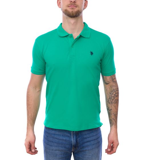 U.S. POLO ASSN. Polo homme chemise basique chemise en coton chemise à manches courtes 197 61092 52520 144 vert/noir