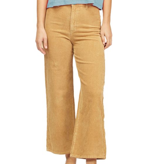 BILLABONG Pantalon femme taille haute en velours côtelé, pantalon rétro, pantalon évasé, pantalon en coton Z3PT10 BIF1 beige