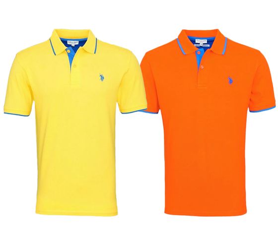 U.S. POLO ASSN. Polo homme chemise basique chemise en coton chemise à manches courtes 197 63899 52520 jaune ou orange