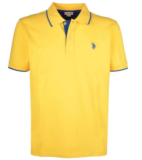 U.S. POLO ASSN. Polo de hombre, camisa básica, camisa de algodón, camisa de manga corta 197 68163 52520 112 amarillo/azul oscuro