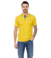U.S. POLO ASSN. Polo da uomo, camicia basic, camicia in cotone, camicia a maniche corte 197 68163 52520 112 giallo/blu scuro