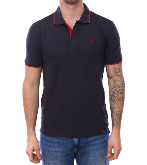 U.S. POLO ASSN. Herren Polo-Shirt Basic-Shirt Baumwoll-Shirt Kurzarm-Shirt 197 66835 52520 297 Grau/Rot