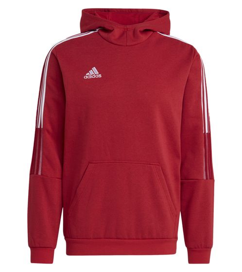 adidas Tiro21 men's sweatshirt sustainable cotton hoodie with logo embroidery long-sleeved shirt GM7353 red