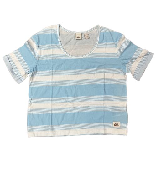 Quiksilver Rider Heritage T-shirt da donna con patch brand camicia in cotone a righe EQWKT03128 BFA6 Blu