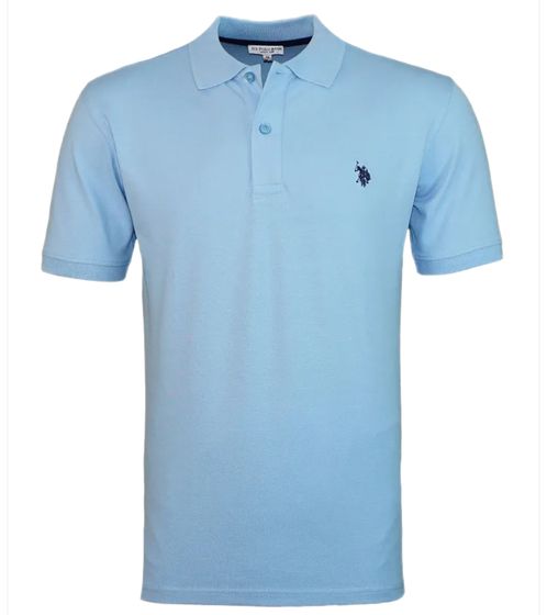 U.S. POLO ASSN. Polo de hombre camisa básica camisa de algodón camisa de manga corta 197 61092 52520 103 azul claro