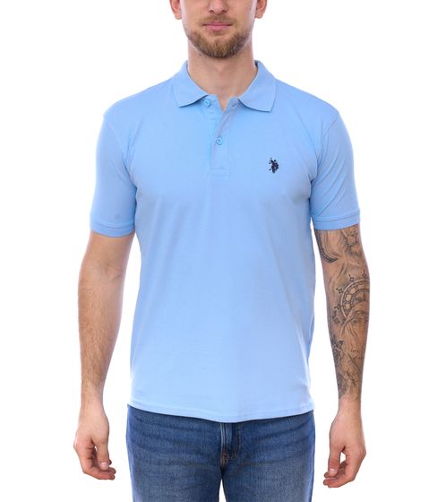 U.S. POLO ASSN. Herren Polo-Shirt Basic-Shirt Baumwoll-Shirt Kurzarm-Shirt 197 61092 52520 103 Hellblau