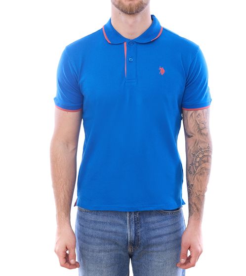 U.S. POLO ASSN. Polo homme chemise basique chemise en coton chemise à manches courtes 197 63899 52520 134 bleu/rouge