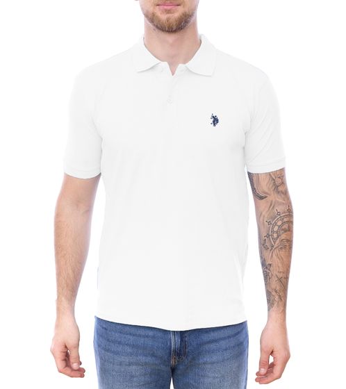 U.S. POLO ASSN. Polo de hombre camisa básica camisa de algodón camisa de manga corta 197 66829 52520 100 blanco