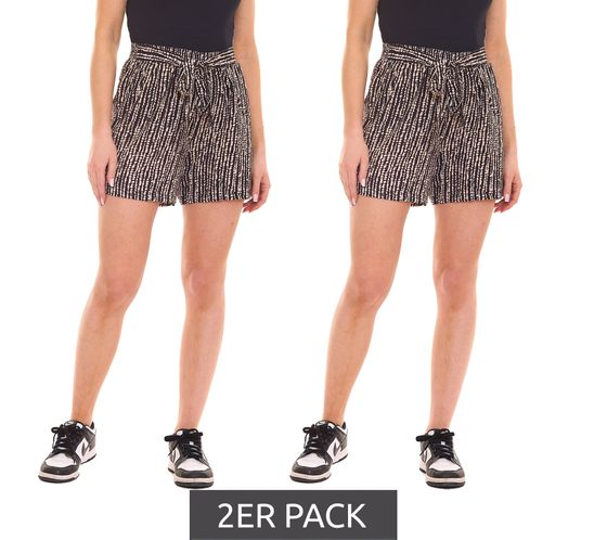 Lot économique de 2 shorts en jersey pour femme Laura Scott à motif, short 74215853 noir