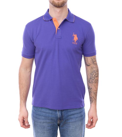 U.S. POLO ASSN. Polo da uomo in cotone camicia a maniche corte camicia basic 19768175 52520 635 viola/arancione