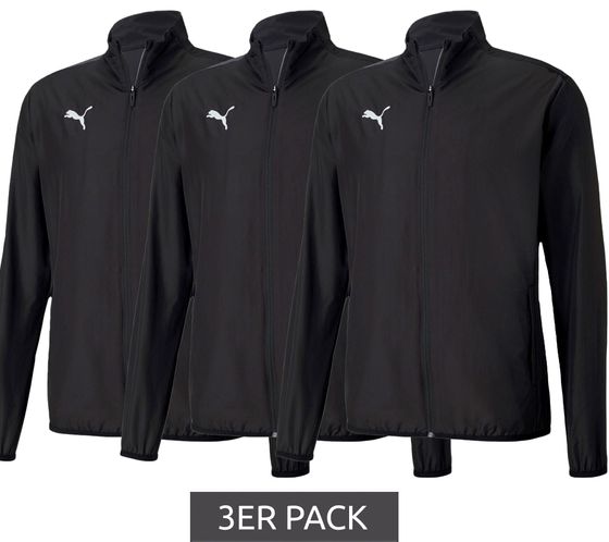 3er Sparpack PUMA Sideline Jungen und Mädchen Trainings-Jacke Sport-Jacke Fitness-Jacke 655947 03 Schwarz