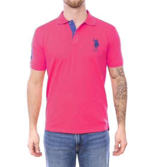 U.S. POLO ASSN. Polo da uomo in cotone camicia a maniche corte camicia basic 197 68175 52520 658 rosa/blu