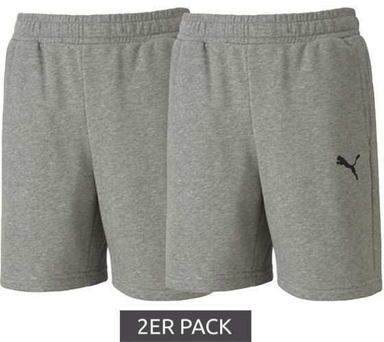 Pack de 2 PUMA teamGOAL23 Casuals Shorts Jr Bermudas deportivas para niños Pantalones de algodón para niñas Pantalones cortos de fútbol para niños 656712 33 Gris