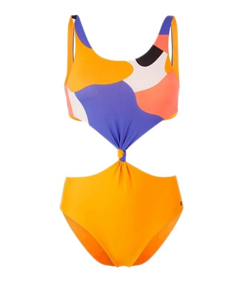 O´NEILL Sunlight women's swimsuit with cut outs, swimwear with all-over floral print 0A8220 2930 orange/purple/white