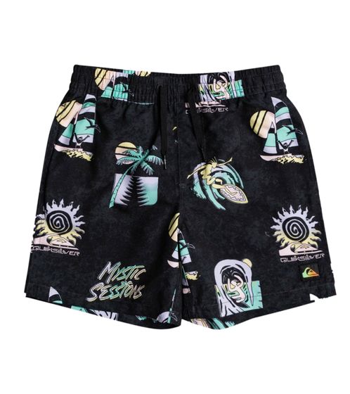 Short de bain enfant Quiksilver Island Pulse avec étiquette Quiksilver tissée EQBJV03342 KVJ6 Noir