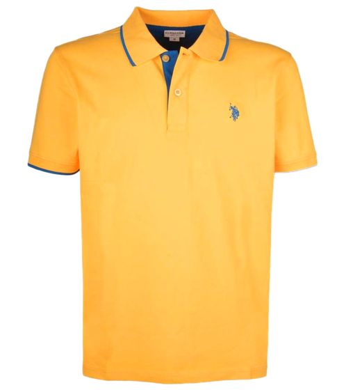 U.S. POLO ASSN. Polo de hombre, camisa básica, camisa de algodón, camisa de manga corta 197 62779 52520 112 amarillo-naranja/azul