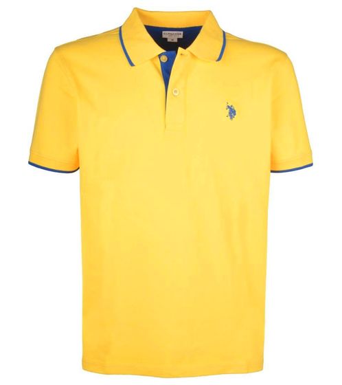 U.S. POLO ASSN. Polo de hombre, camisa básica, camisa de algodón, camisa de manga corta 197 63899 52520 112 amarillo/azul