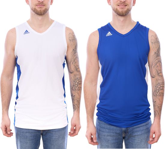 Canotta in jersey da basket da uomo adidas N3XT L3V3L Prime Game Jersey riciclata bianca o blu