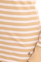 DELMAO women's long-sleeved shirt striped cotton sweatshirt blue/white or beige/white DELMAO women's long-sleeved shirt striped cotton sweatshirt blue/white or beige/white